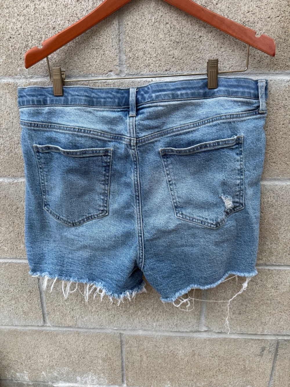 torrid Light Blue Distressed High-Rise Denim Shorts - Picture 3 of 3